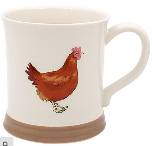 Country life embossed mug hen