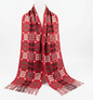 Welsh tapestry wool blend red scarf