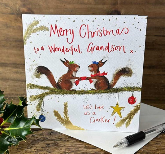 Merry christmas grandson christmas card