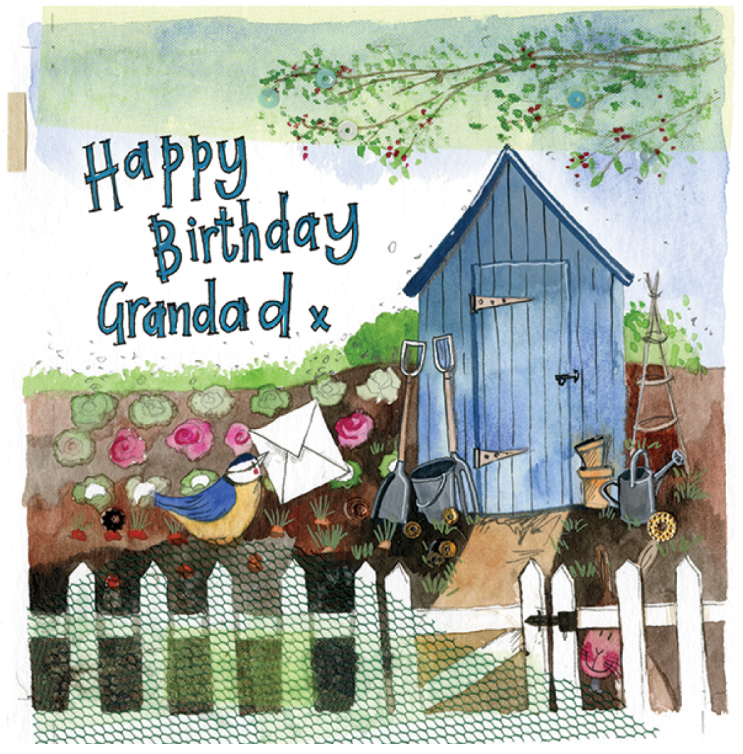 Grandad garden hut birthday card