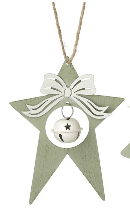 Green star/tree with bell hanging