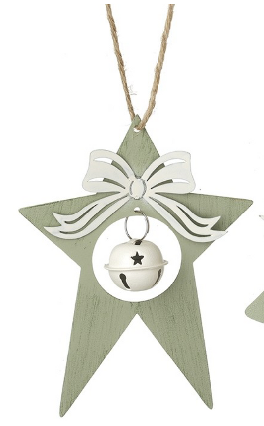 Green star/tree with bell hanging