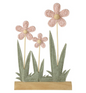 Pink Felt Flowers With Wood Base