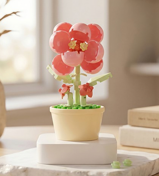 Mini bricks plant in pot