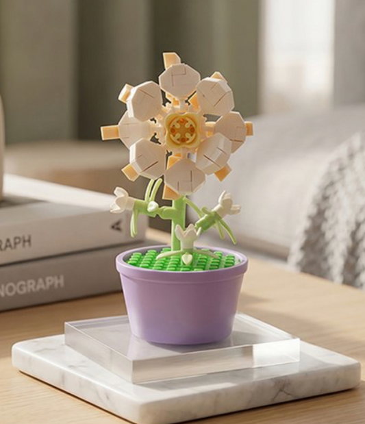 Mini bricks plant in pot