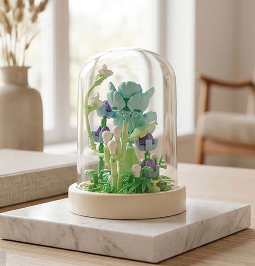 Mini bricks flowers in dome nightshade