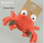 Plush crab keychain charm