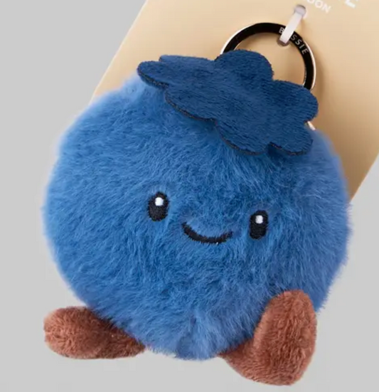 Plush blueberry keychain