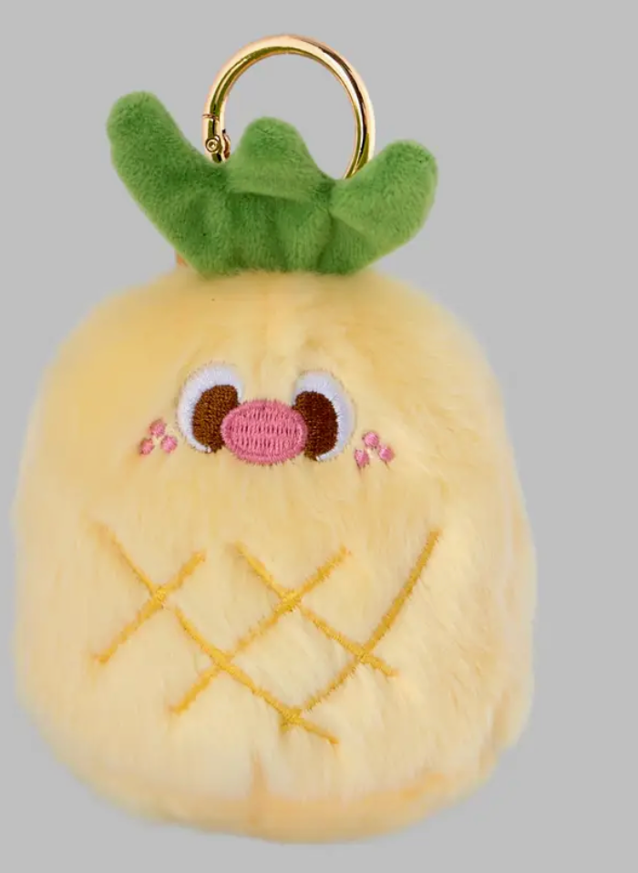 Plush pineapple bag charm