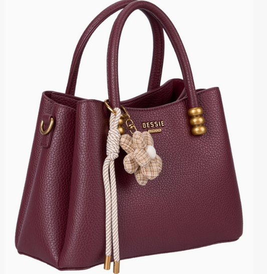 Adorable pebbled tote wine