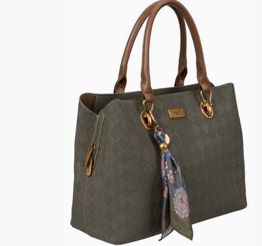 Modern monogram tote - green