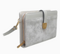 Suede wristlet wallet - grey