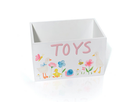 Mini Farm Mabel The Goose With Flowers Wood Toy Crate