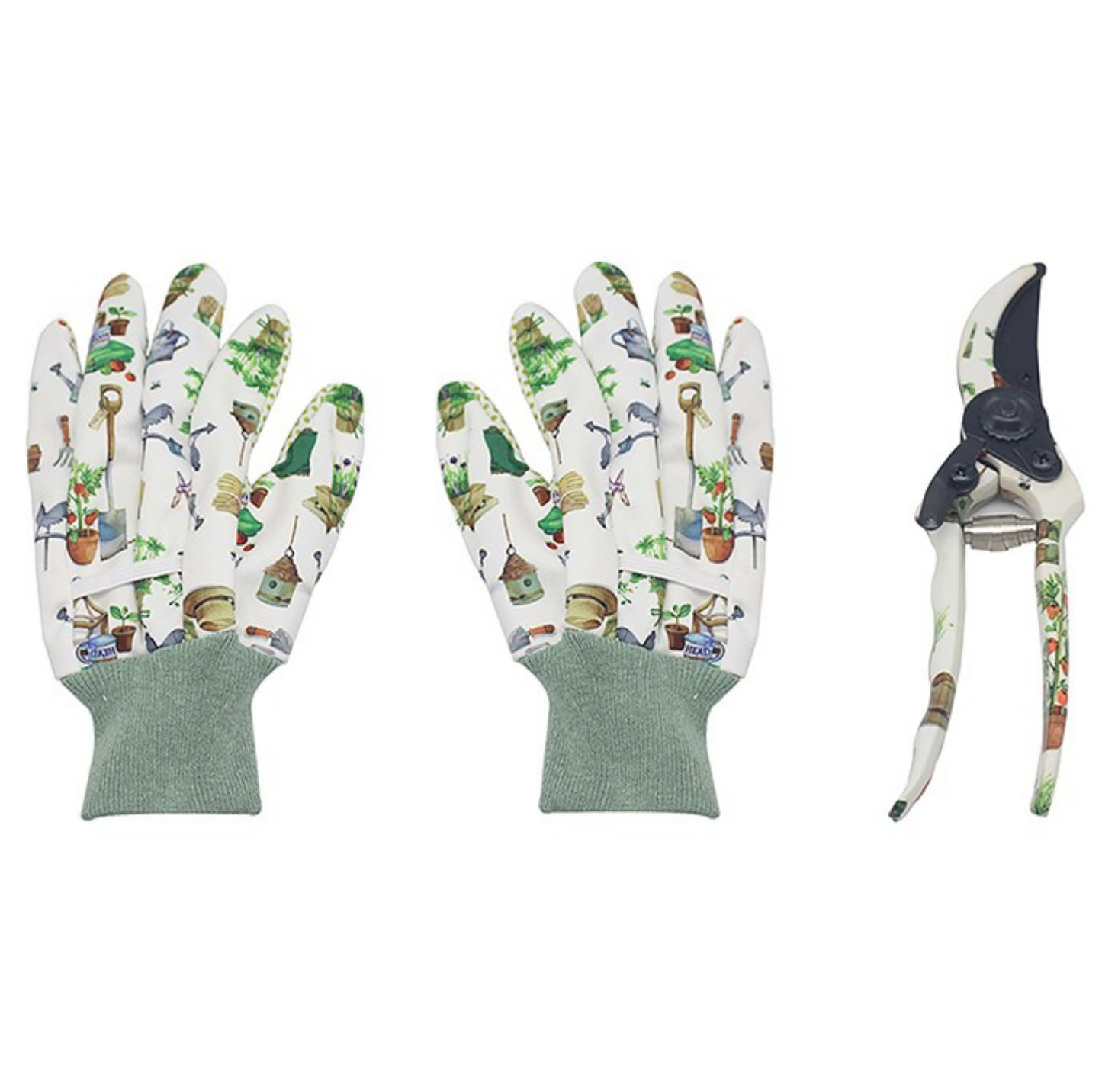 Green Fingers 2 Piece Garden Set Gloves & Secature