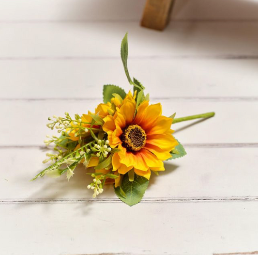Faux Yellow Sunflower Spray