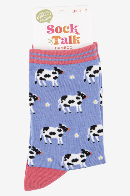 Women's Bamboo Socks - Lilac, Cow