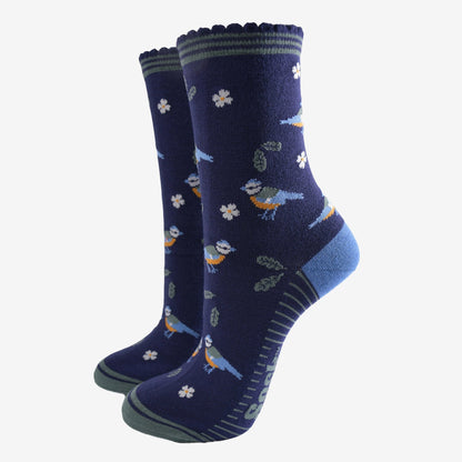 Womens Bamboo Socks - Blue Tit