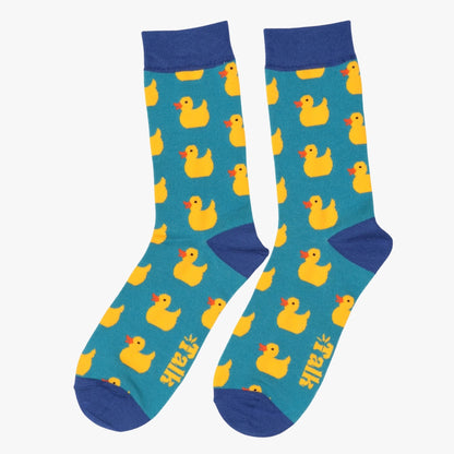 Rubber Duck Bamboo Socks In Turquoise