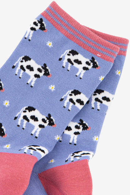 Women's Bamboo Socks - Lilac, Cow