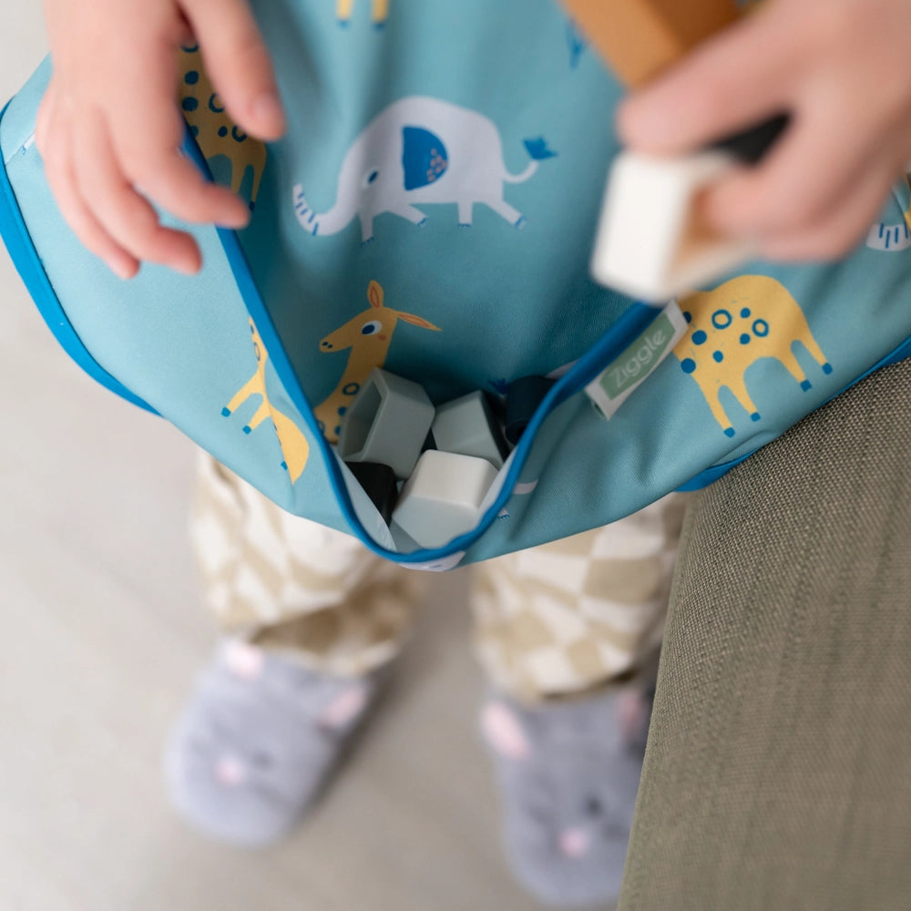 Coverall Feeding Bib Giraffe & Elephant