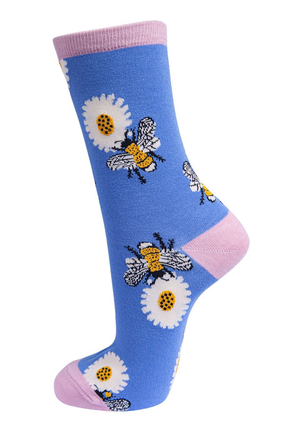 Womens Bamboo Bee Socks Sunflower