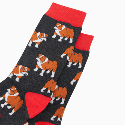 Men's Bamboo Socks Black Bulldog
