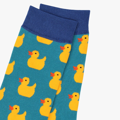 Rubber Duck Bamboo Socks In Turquoise