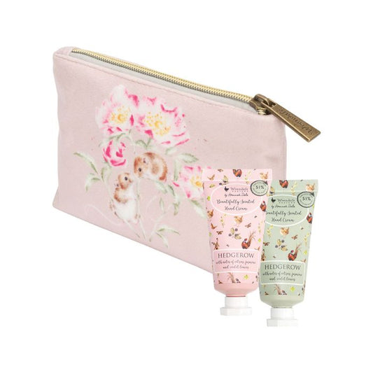 'HEDGEROW' HARE AND MOUSE MINI HAND CREAM GIFT POUCH image 0
