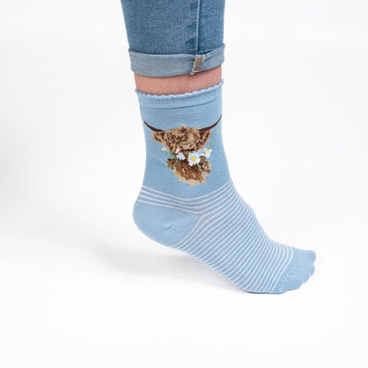 'DAISY COW' HIGHLAND COW SOCKS image 1