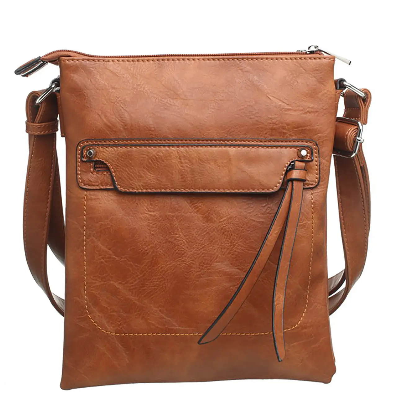 Classic Zipper Crossbody Bag Tan