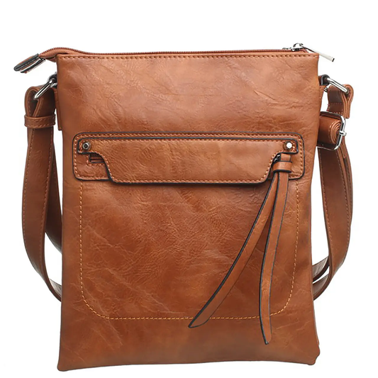 Classic Zipper Crossbody Bag Tan