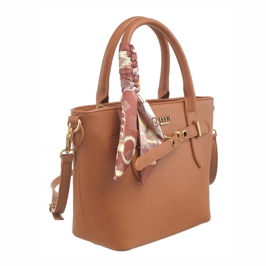 Structured Pebbled Tote With Scarf